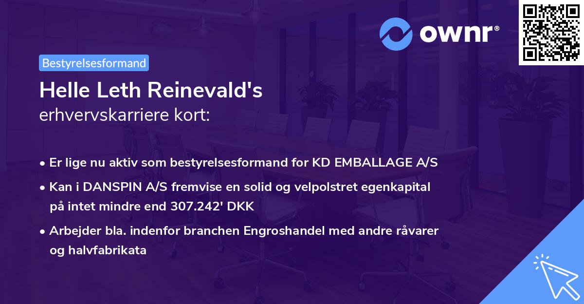 Helle Leth Reinevald's erhvervskarriere kort