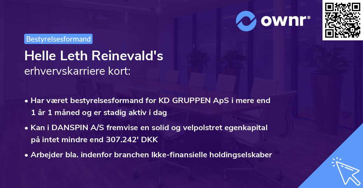 Helle Leth Reinevald's erhvervskarriere kort