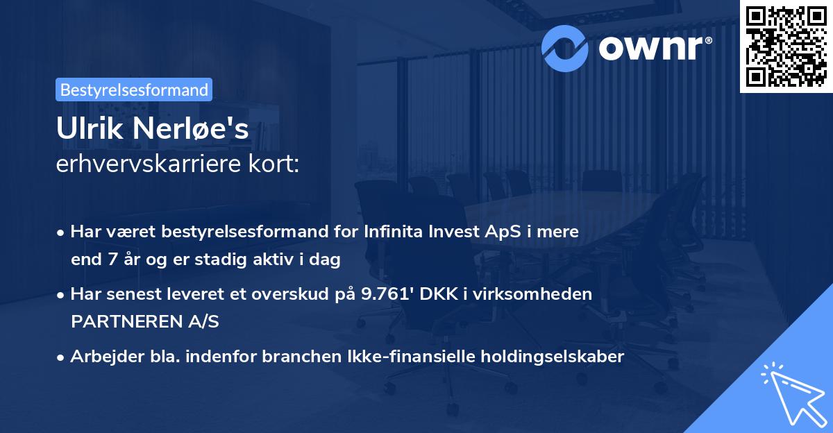 Ulrik Nerløe's erhvervskarriere kort