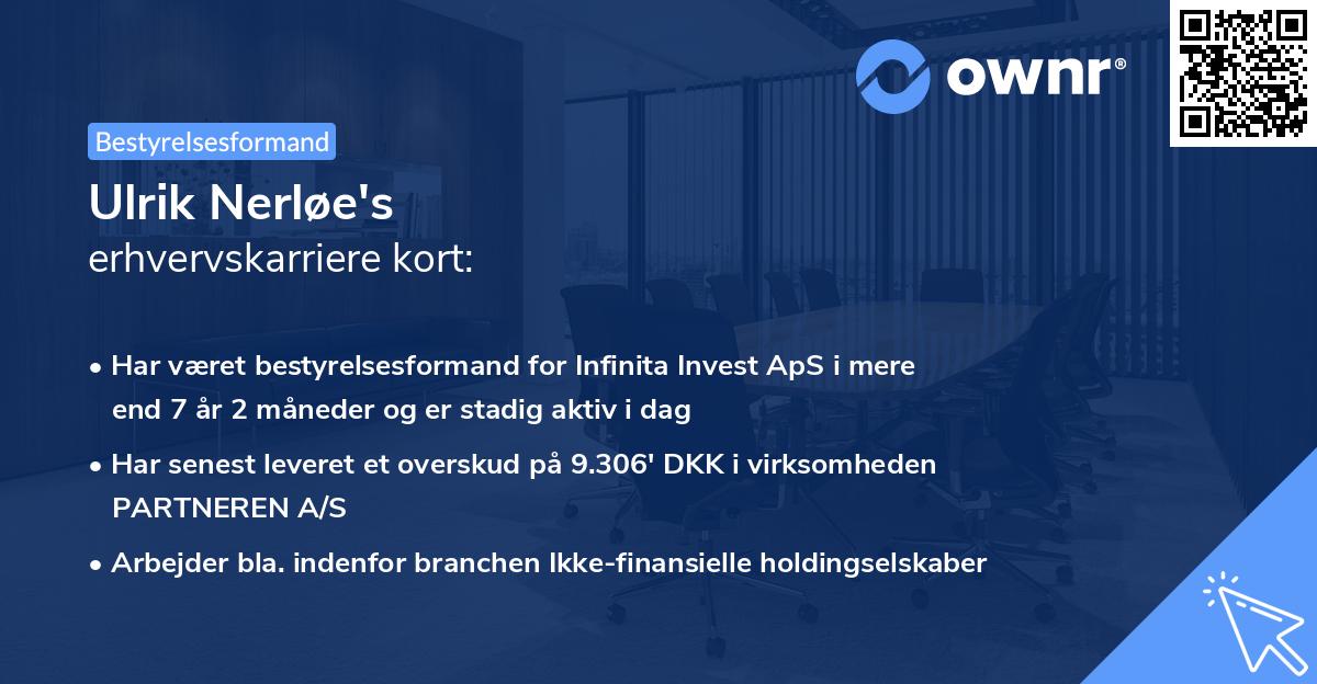 Ulrik Nerløe's erhvervskarriere kort