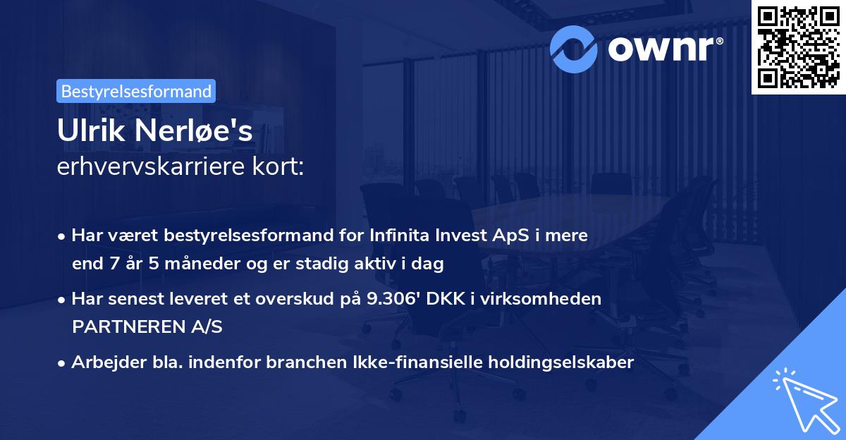 Ulrik Nerløe's erhvervskarriere kort