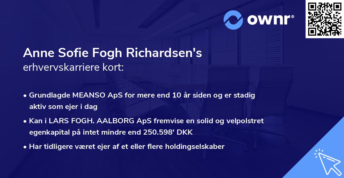 Anne Sofie Fogh Richardsen's erhvervskarriere kort