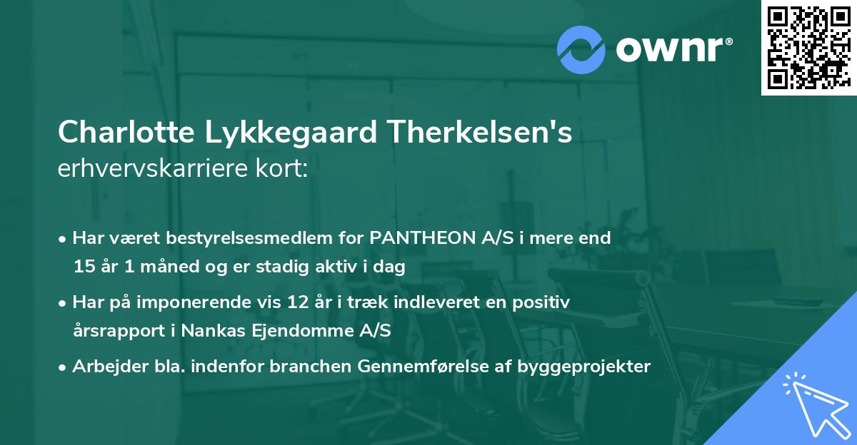 Charlotte Lykkegaard Therkelsen's erhvervskarriere kort