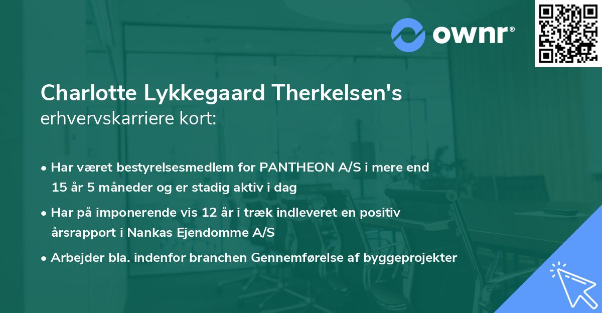 Charlotte Lykkegaard Therkelsen's erhvervskarriere kort