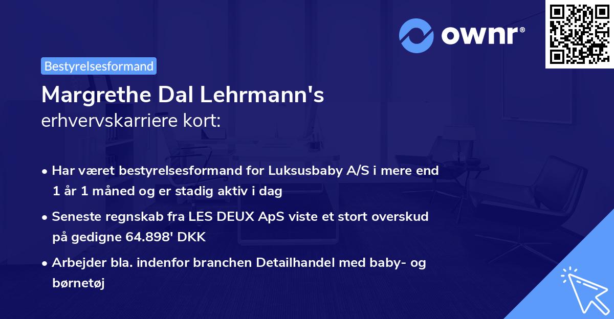 Margrethe Dal Lehrmann's erhvervskarriere kort