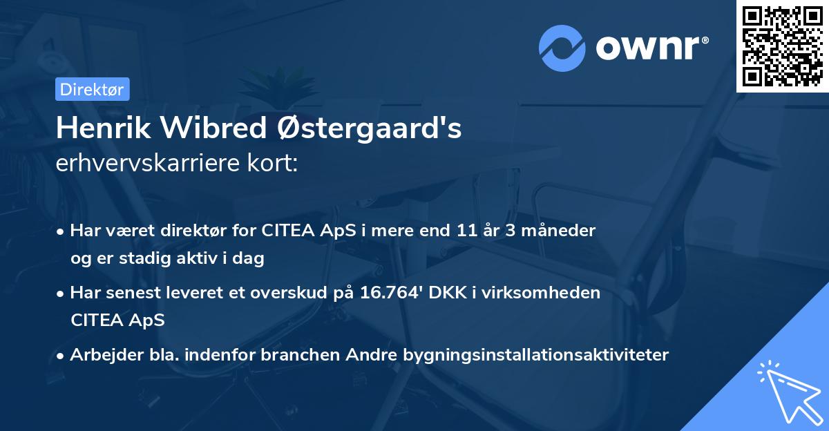 Henrik Wibred Østergaard's erhvervskarriere kort