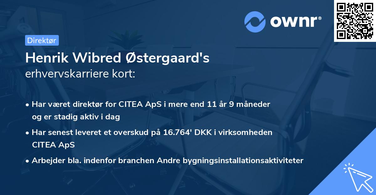 Henrik Wibred Østergaard's erhvervskarriere kort