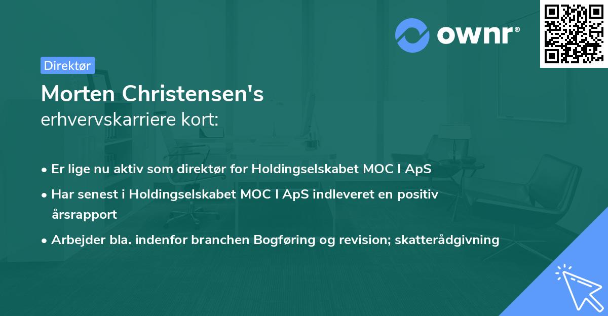 Morten Christensen's erhvervskarriere kort