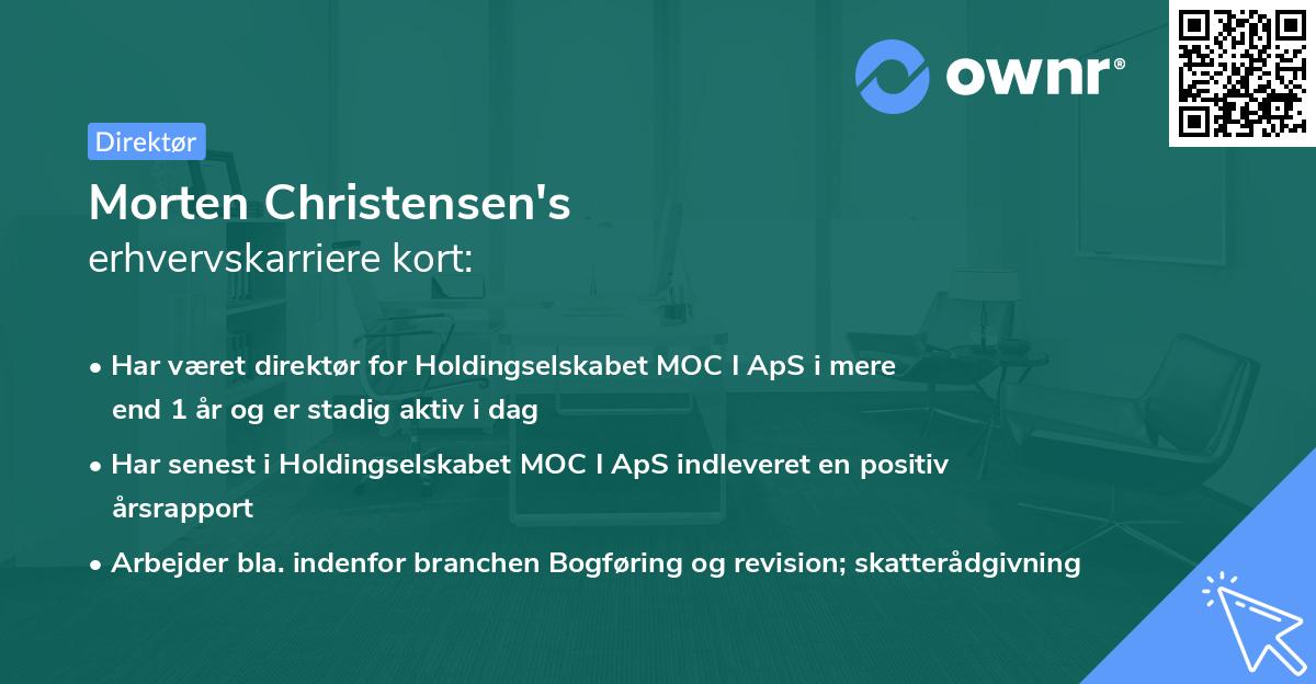 Morten Christensen's erhvervskarriere kort