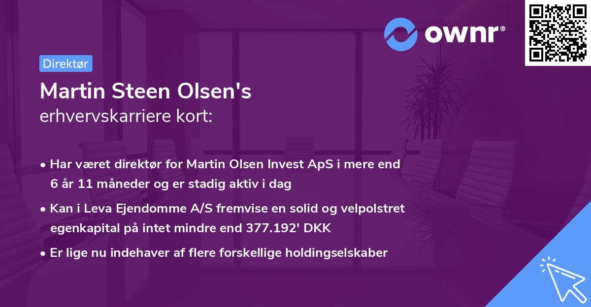 Martin Steen Olsen's erhvervskarriere kort