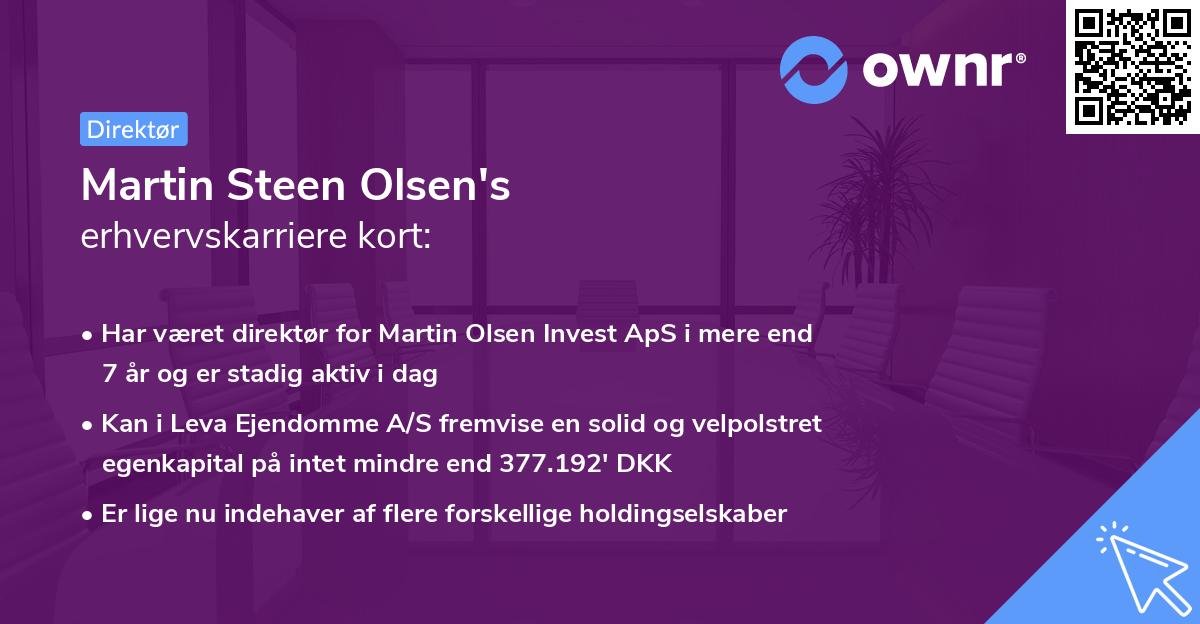 Martin Steen Olsen's erhvervskarriere kort