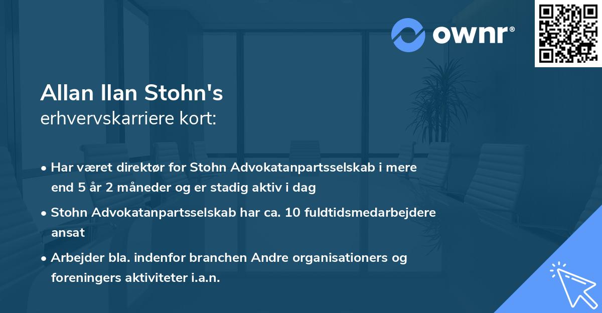 Allan Ilan Stohn's erhvervskarriere kort