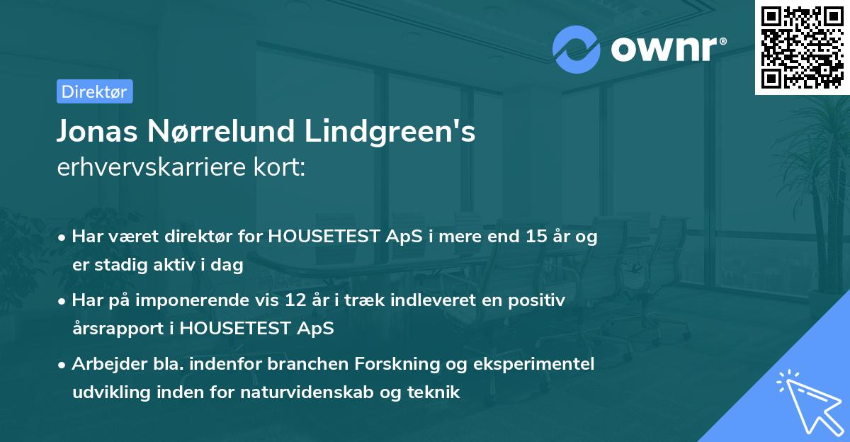 Jonas Nørrelund Lindgreen's erhvervskarriere kort