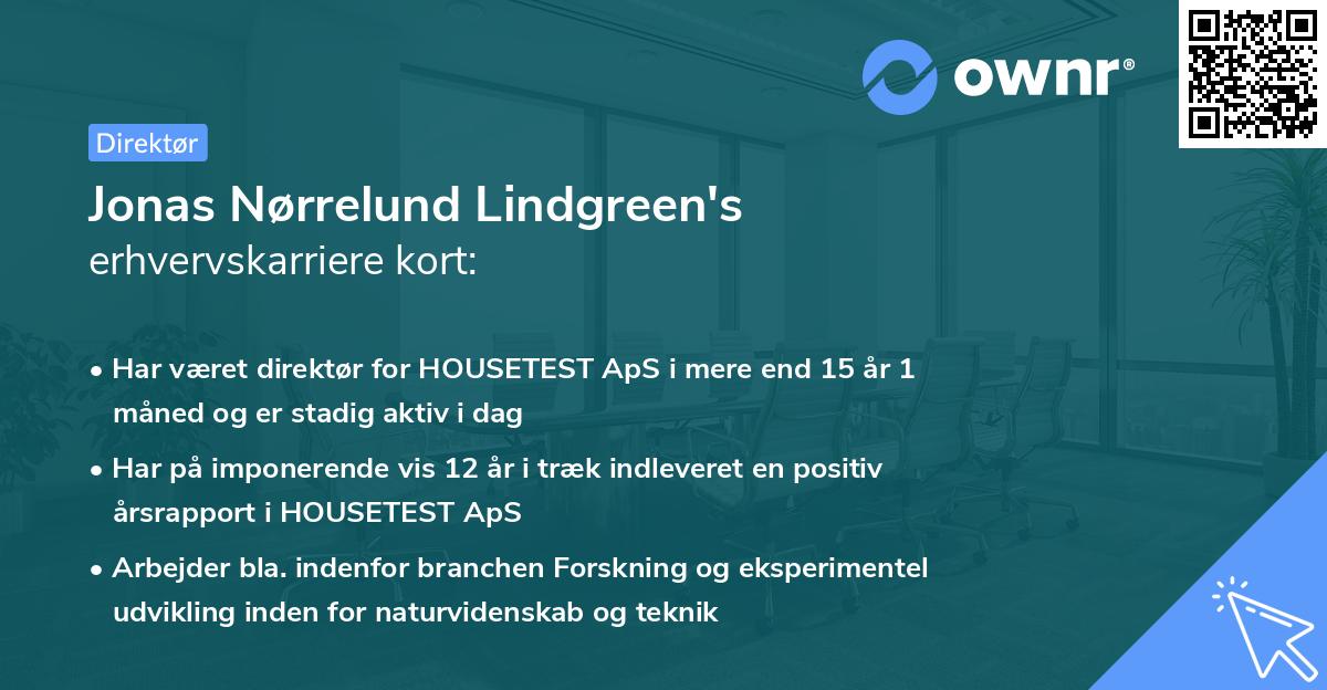 Jonas Nørrelund Lindgreen's erhvervskarriere kort