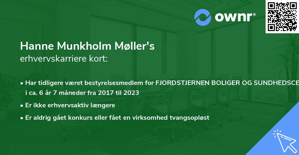 Hanne Munkholm Møller's erhvervskarriere kort