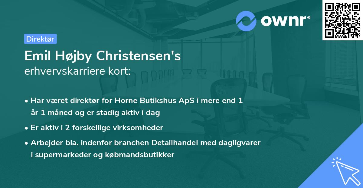 Emil Højby Christensen's erhvervskarriere kort
