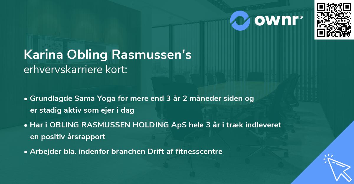 Karina Obling Rasmussen's erhvervskarriere kort