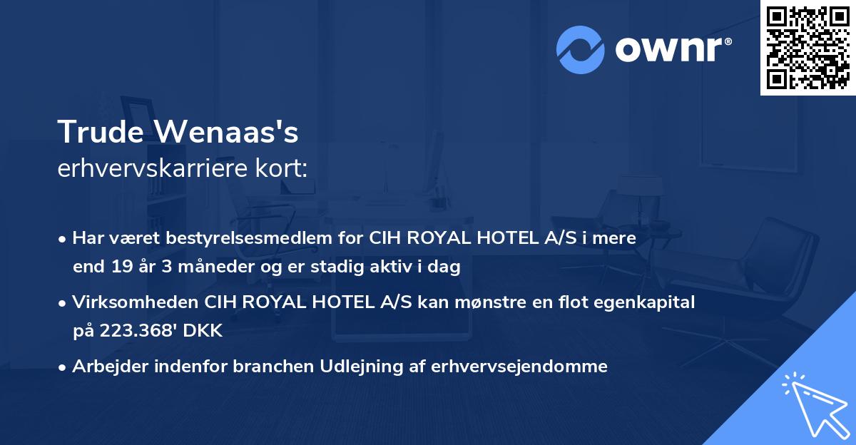 Trude Wenaas's erhvervskarriere kort