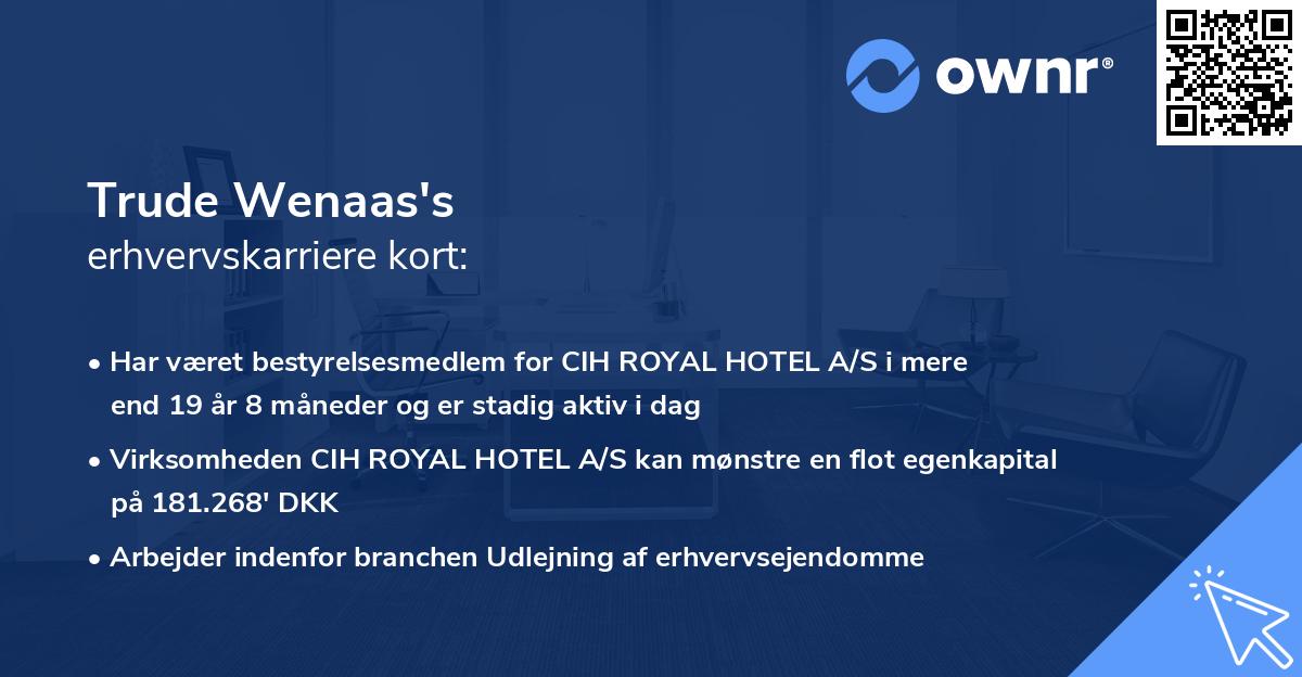 Trude Wenaas's erhvervskarriere kort