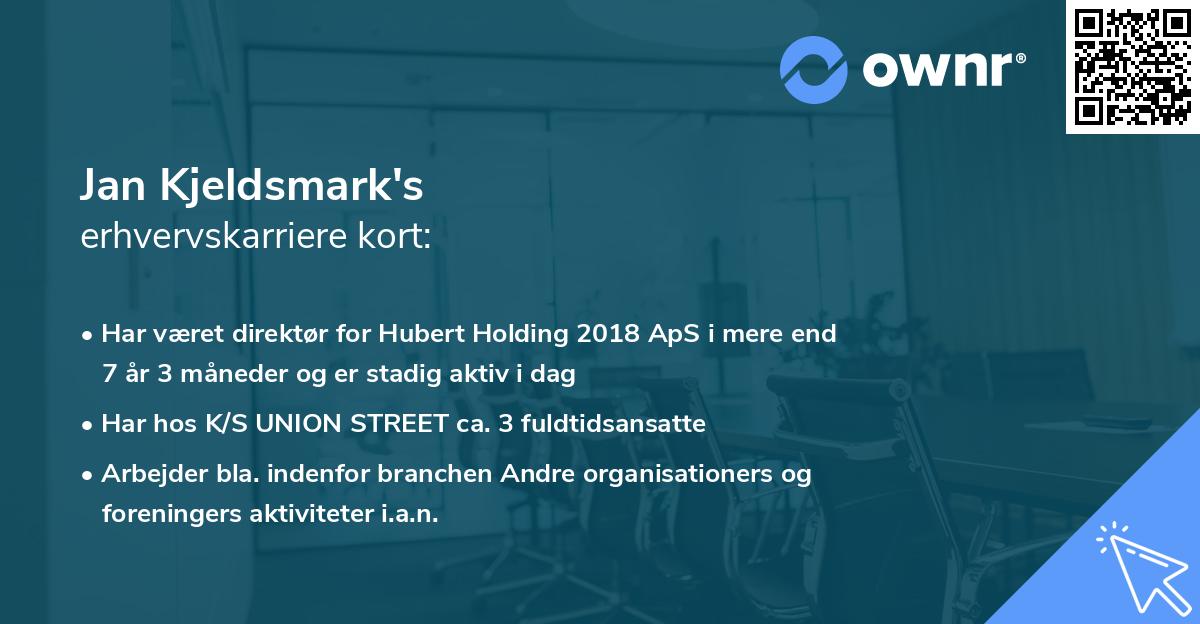 Jan Kjeldsmark's erhvervskarriere kort