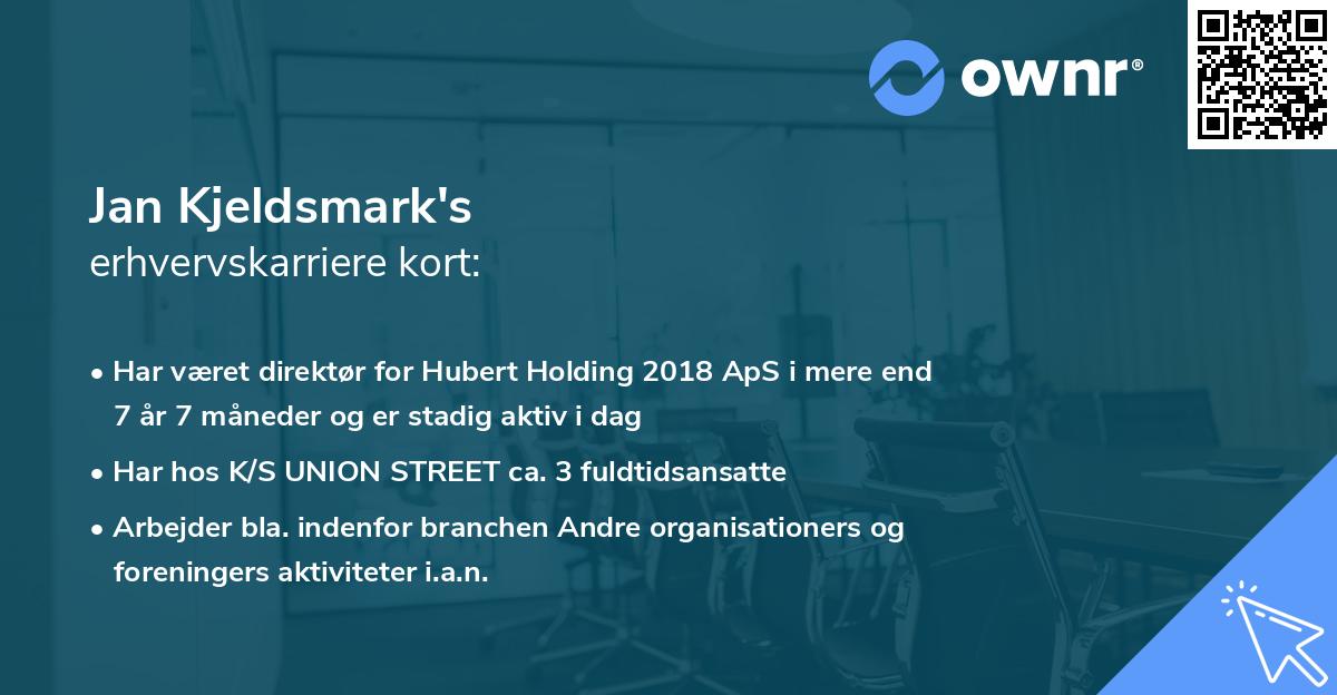 Jan Kjeldsmark's erhvervskarriere kort