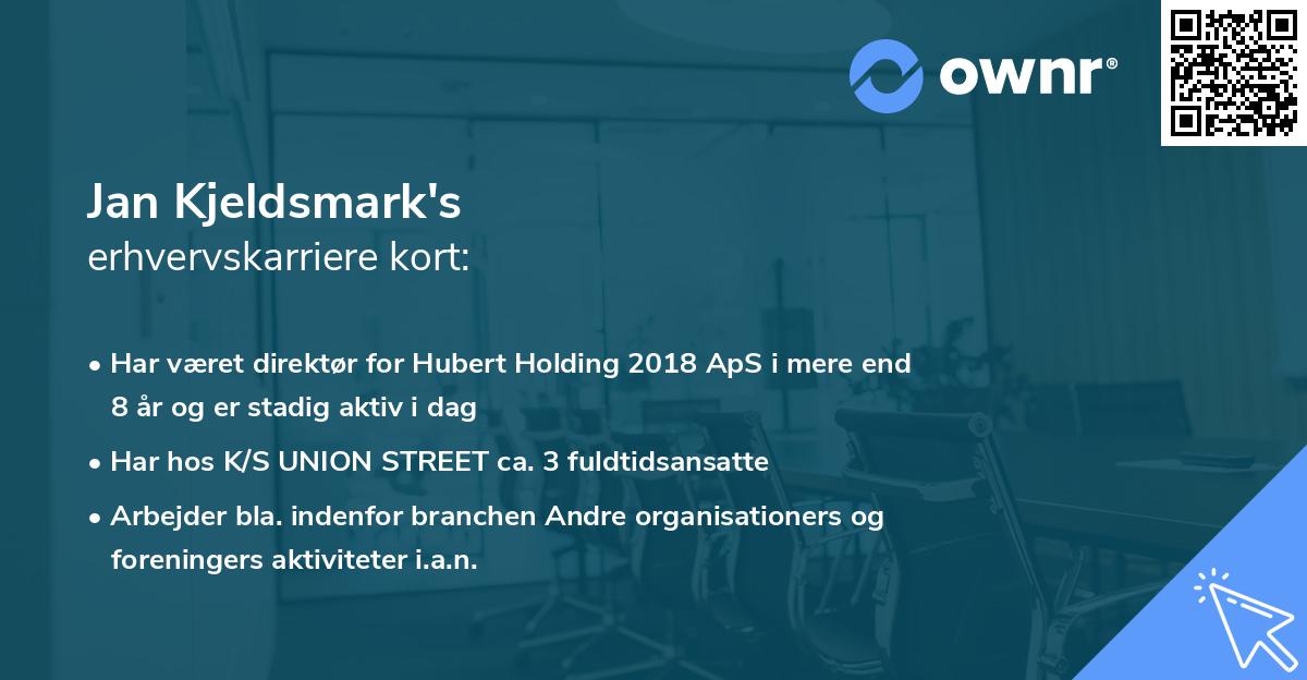 Jan Kjeldsmark's erhvervskarriere kort