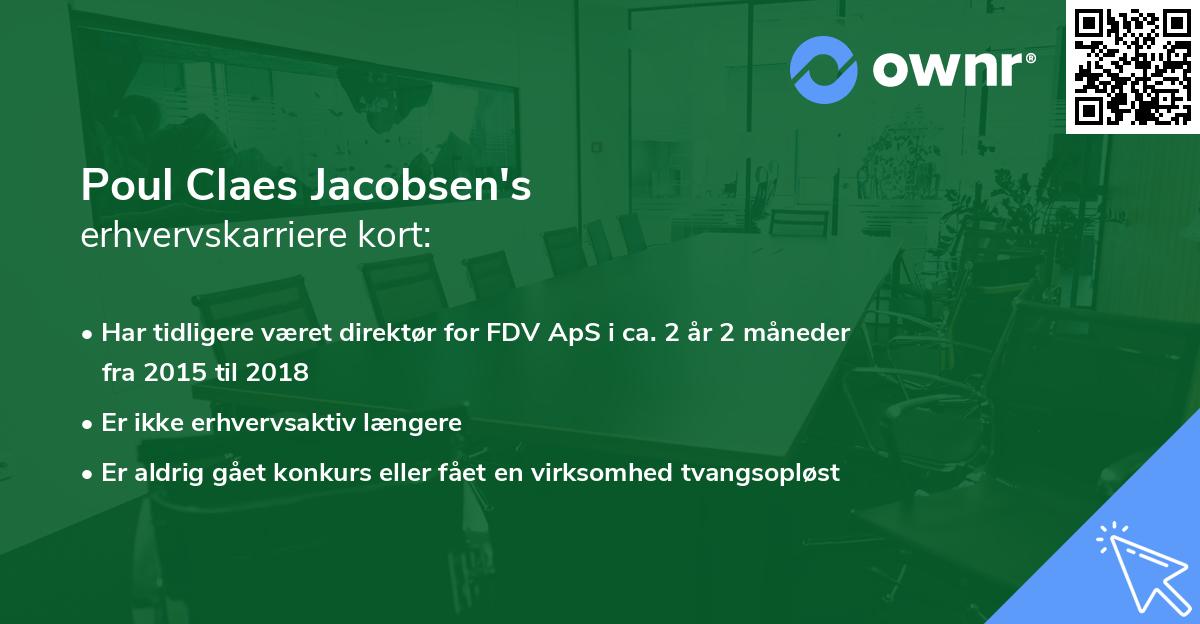Poul Claes Jacobsen's erhvervskarriere kort