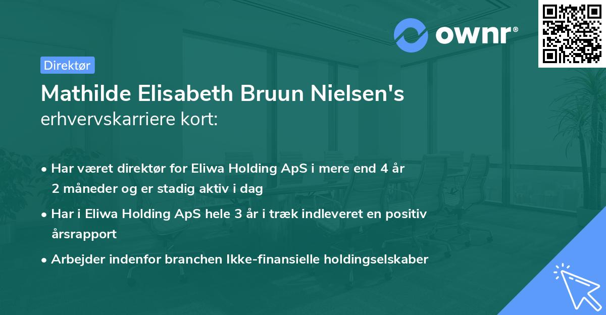 Mathilde Elisabeth Bruun Nielsen's erhvervskarriere kort