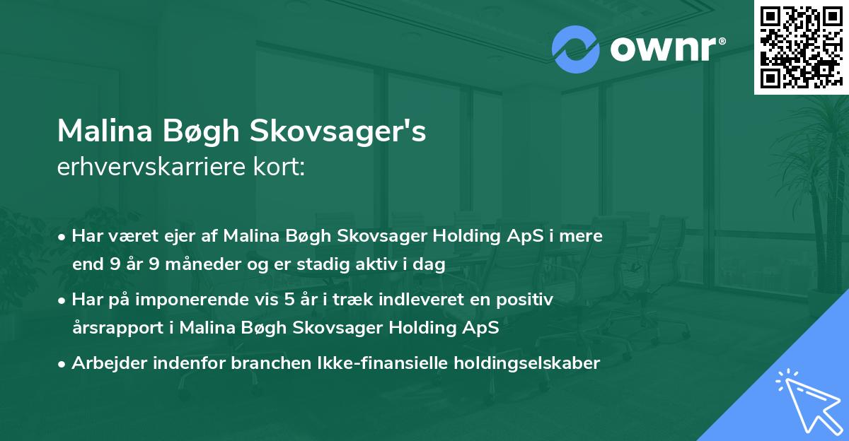 Malina Bøgh Skovsager's erhvervskarriere kort