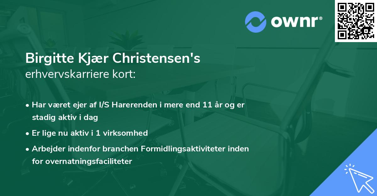 Birgitte Kjær Christensen's erhvervskarriere kort