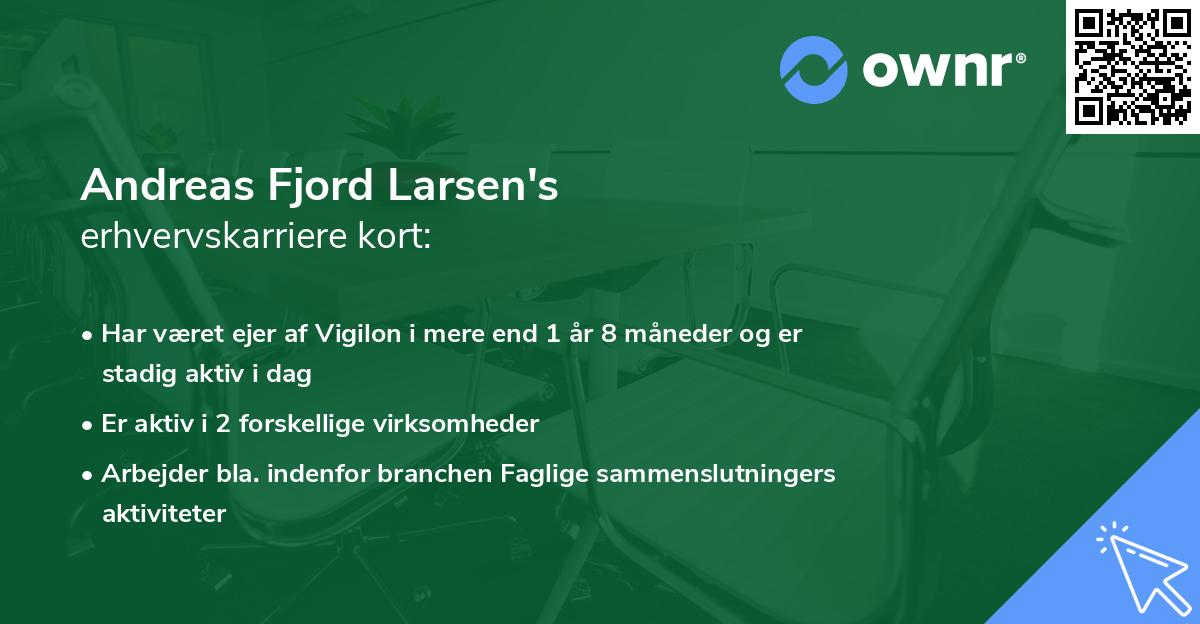 Andreas Fjord Larsen's erhvervskarriere kort