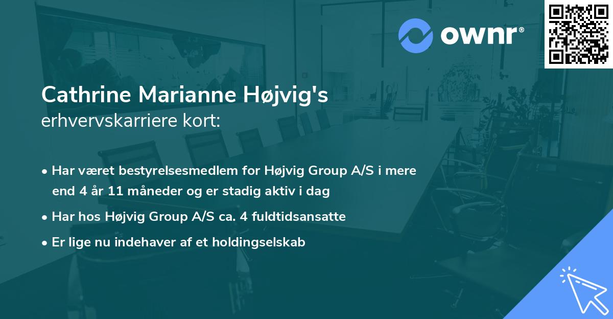 Cathrine Marianne Højvig's erhvervskarriere kort