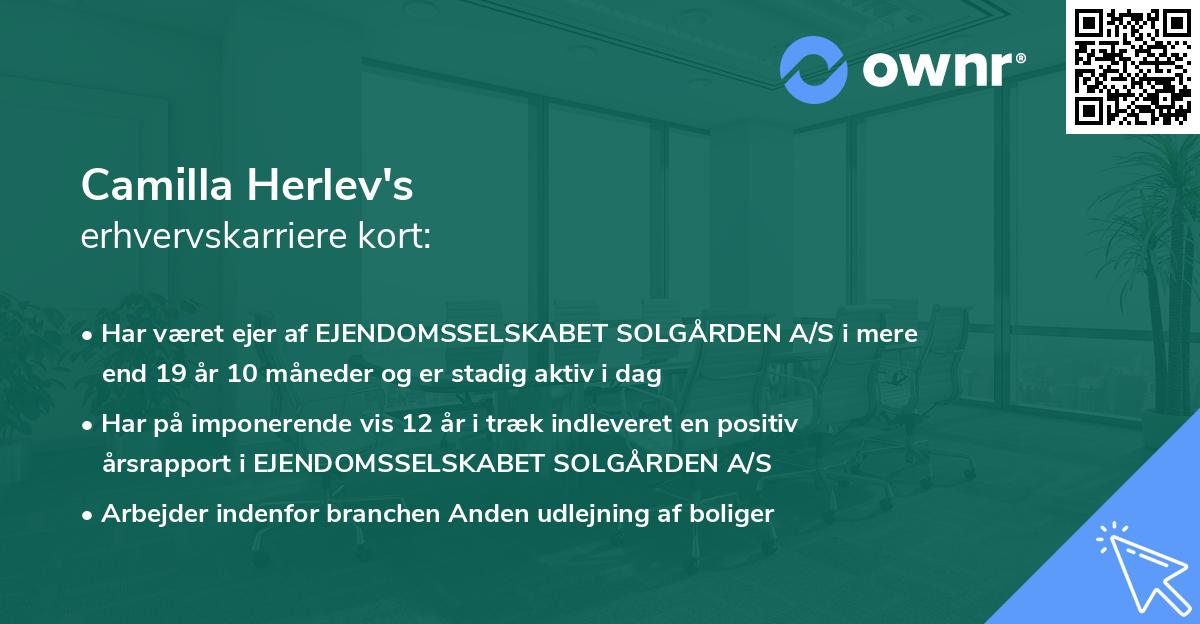 Camilla Herlev's erhvervskarriere kort
