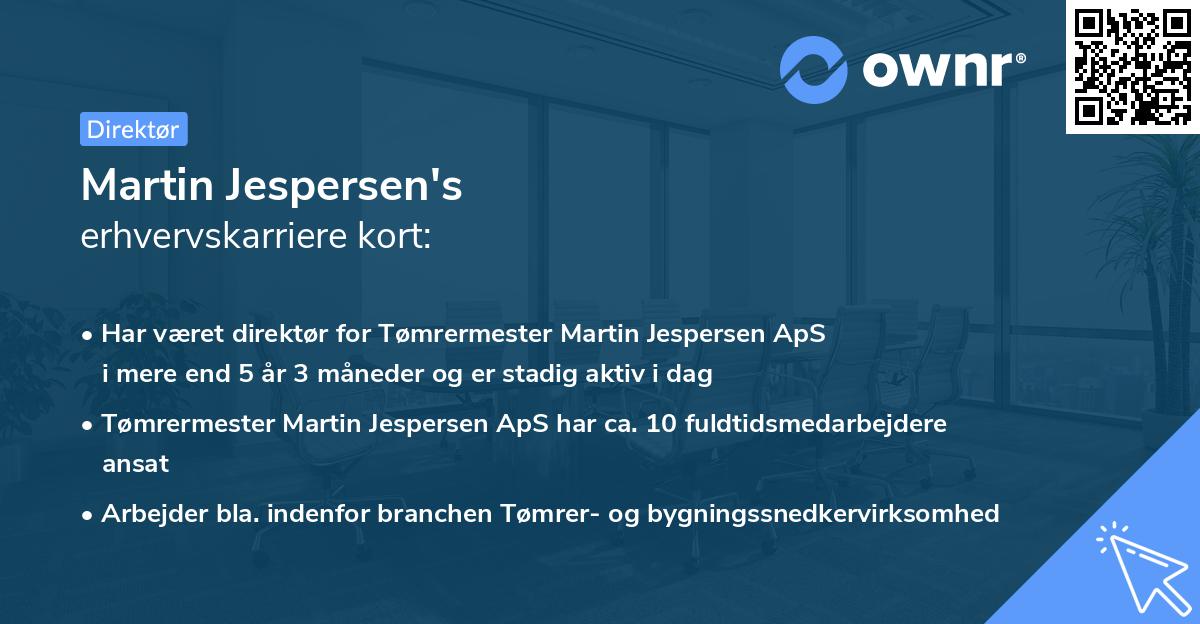 Martin Jespersen's erhvervskarriere kort