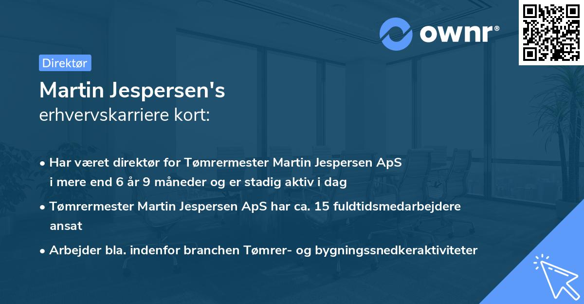 Martin Jespersen's erhvervskarriere kort