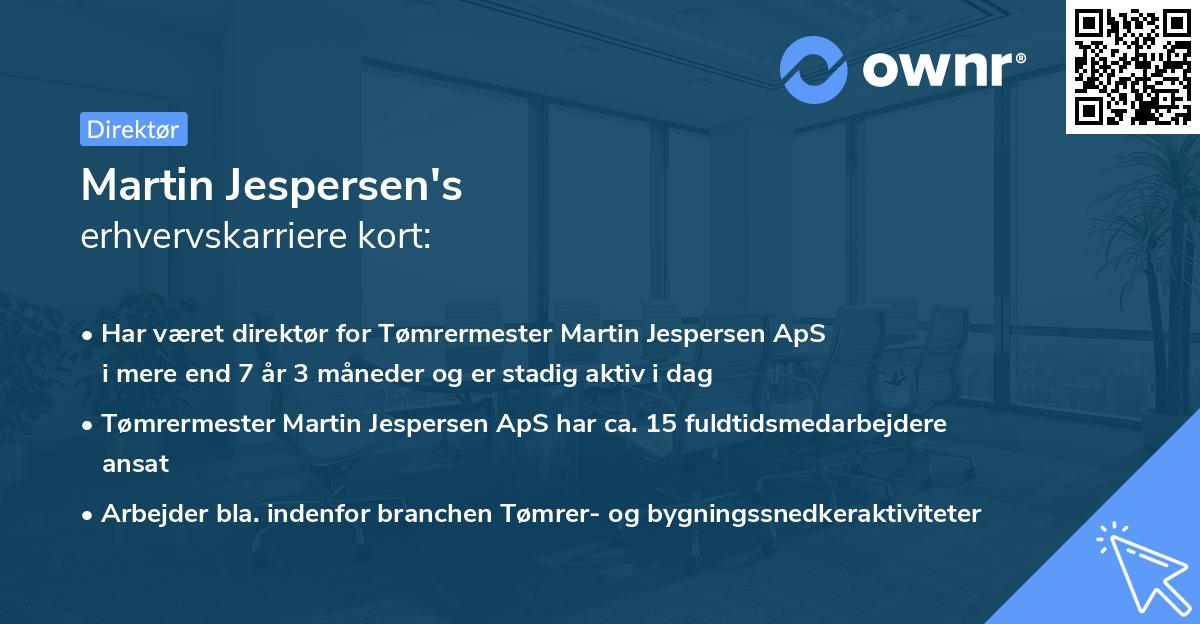 Martin Jespersen's erhvervskarriere kort