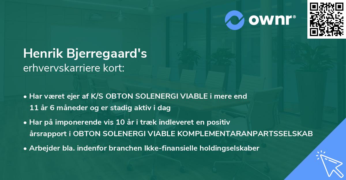Henrik Bjerregaard's erhvervskarriere kort