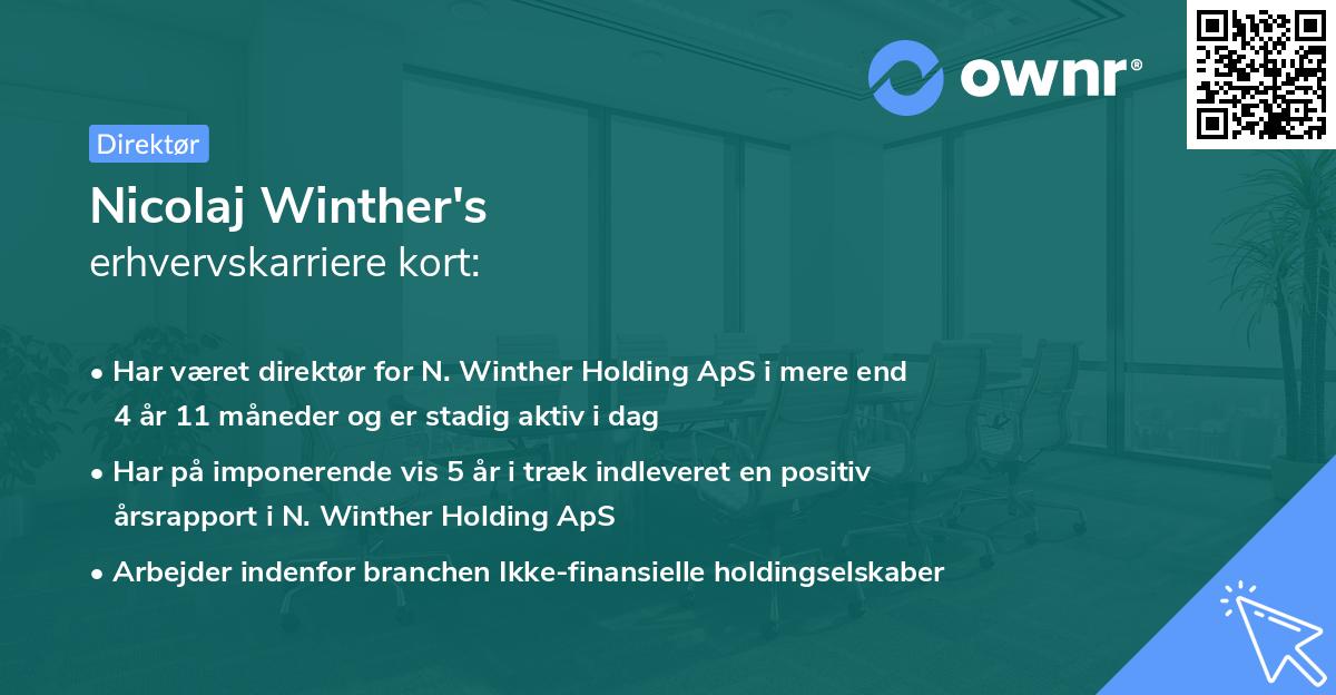 Nicolaj Winther's erhvervskarriere kort