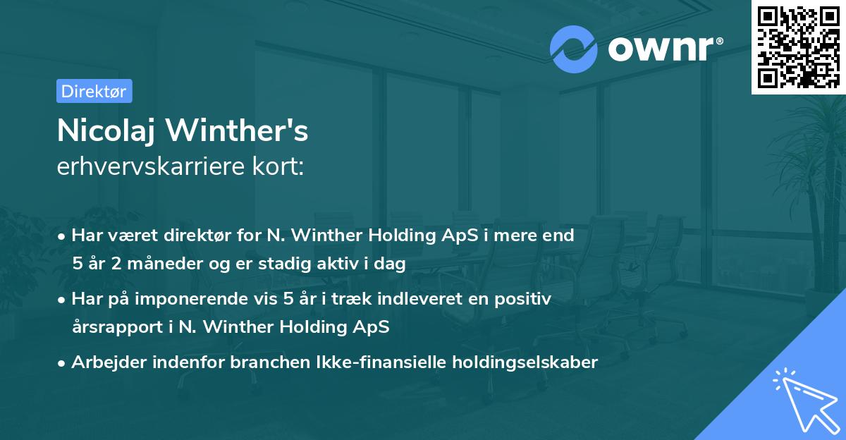 Nicolaj Winther's erhvervskarriere kort