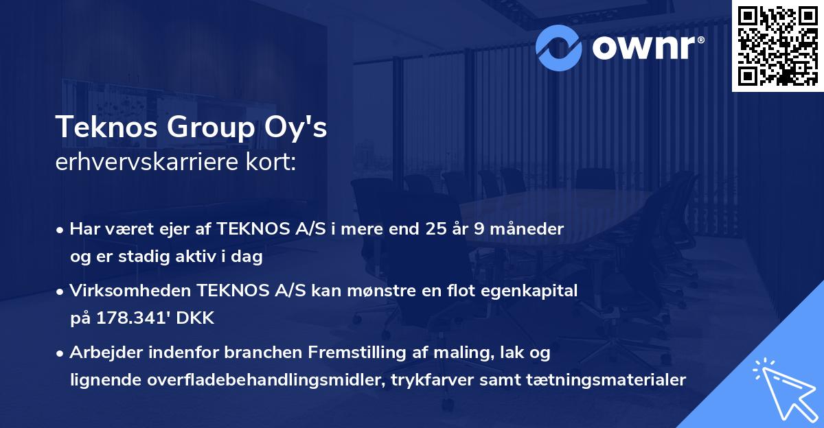 Teknos Group Oy's erhvervskarriere kort