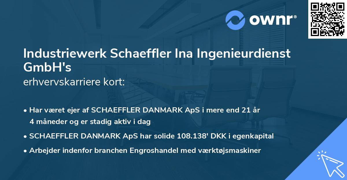 Industriewerk Schaeffler Ina Ingenieurdienst GmbH's erhvervskarriere kort