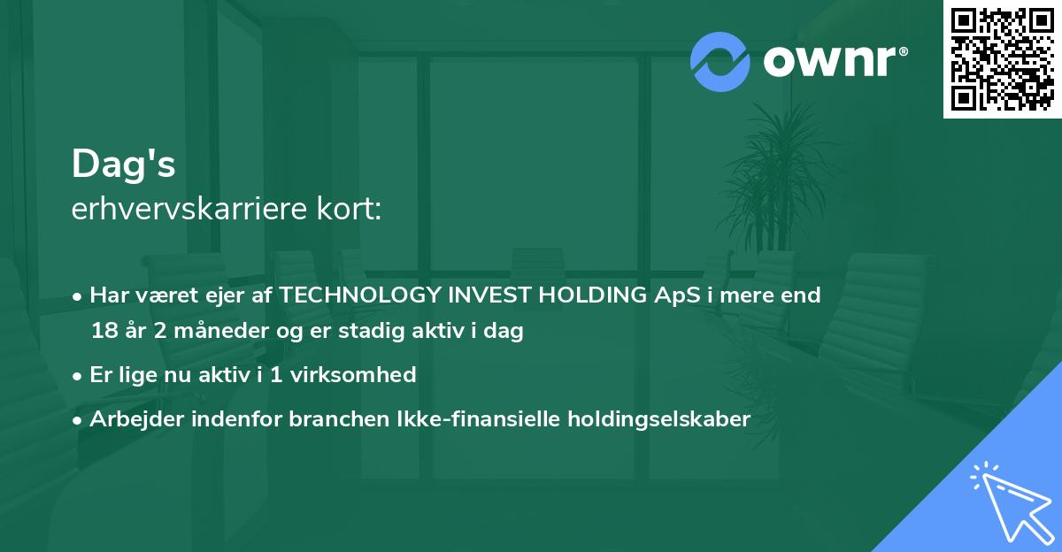 Dag's erhvervskarriere kort