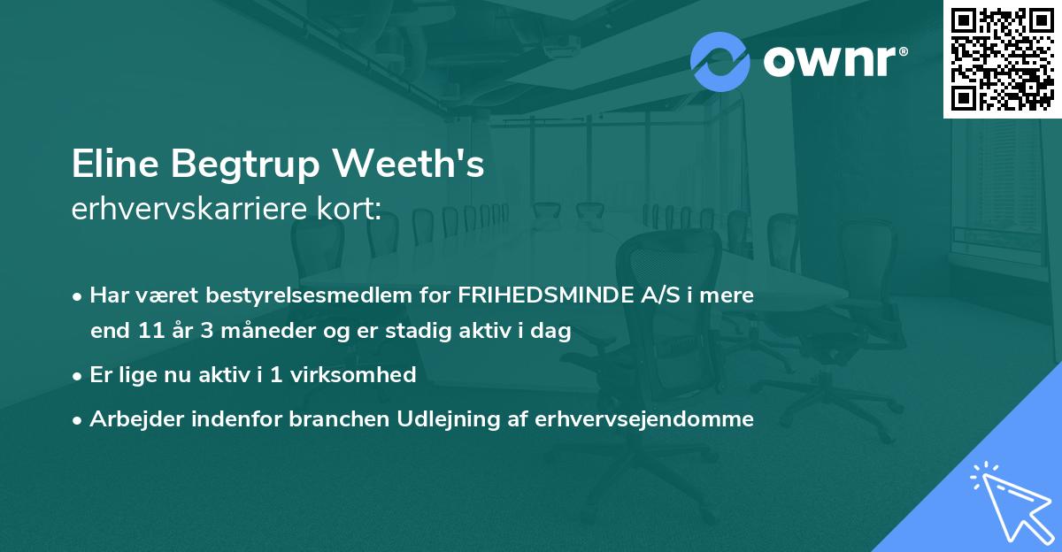 Eline Begtrup Weeth's erhvervskarriere kort
