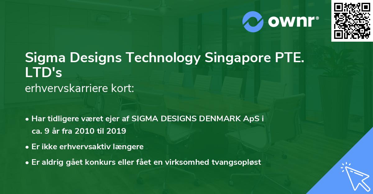 Sigma Designs Technology Singapore PTE. LTD's erhvervskarriere kort