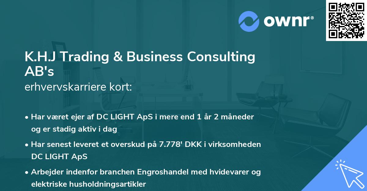 K.H.J Trading & Business Consulting AB's erhvervskarriere kort