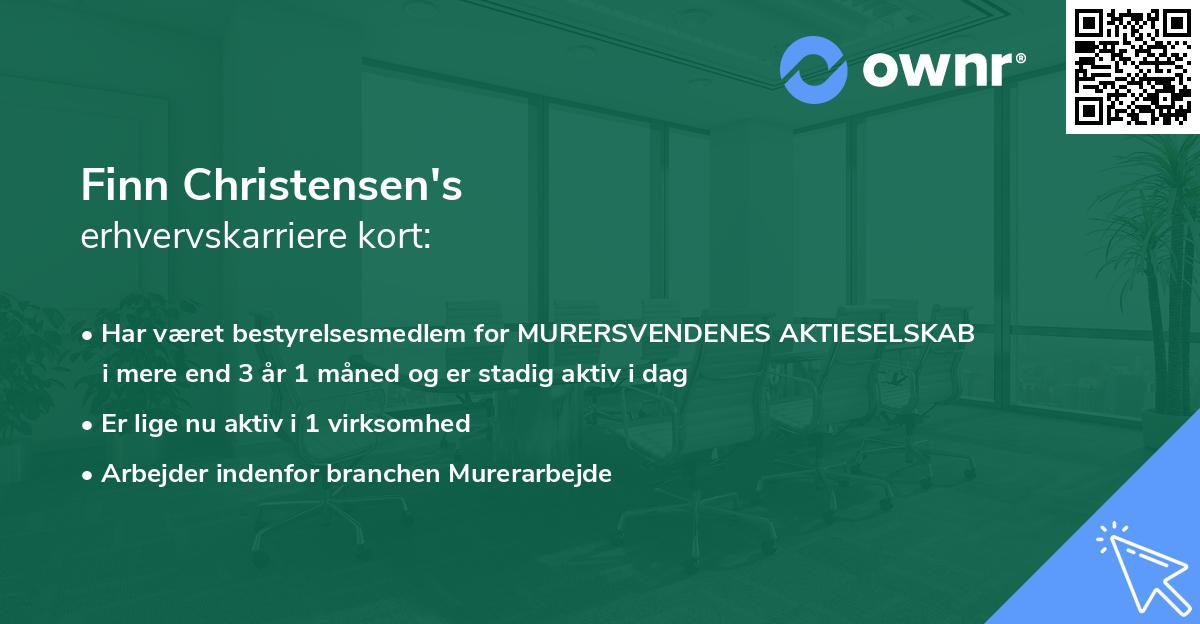 Finn Christensen's erhvervskarriere kort