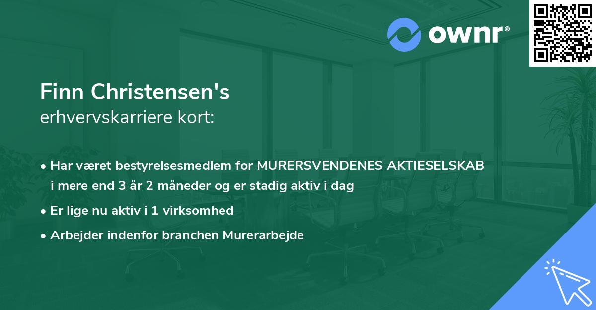 Finn Christensen's erhvervskarriere kort