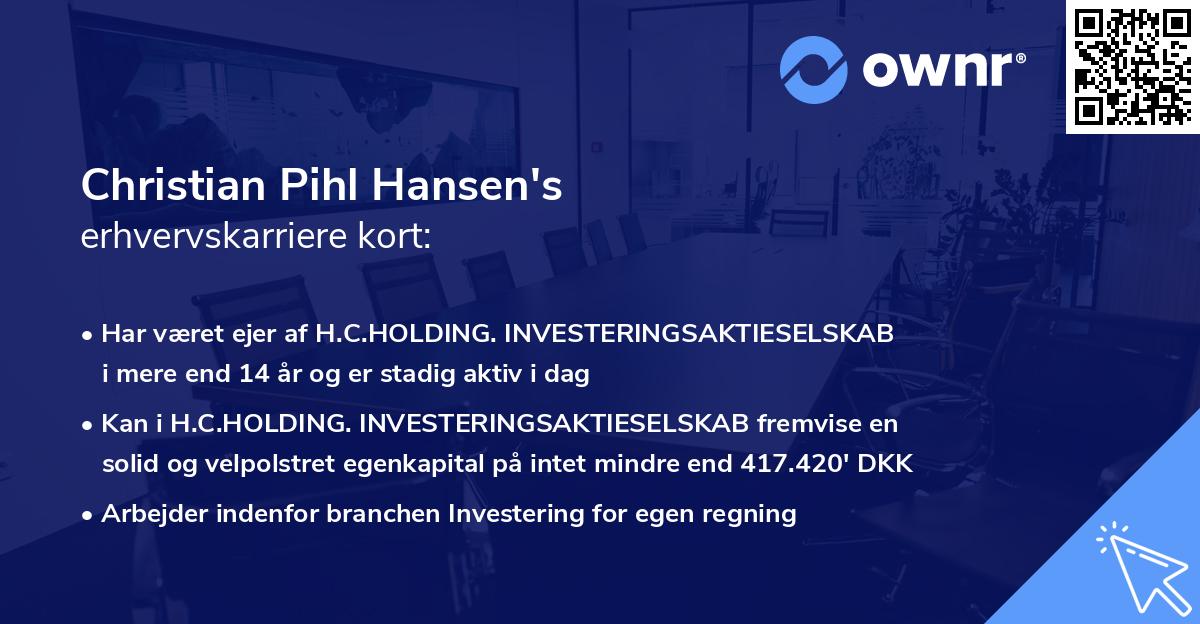 Christian Pihl Hansen's erhvervskarriere kort