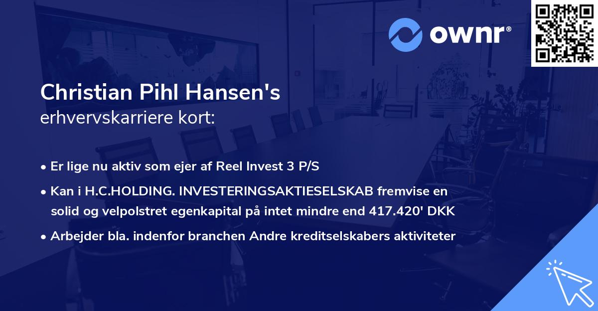 Christian Pihl Hansen's erhvervskarriere kort