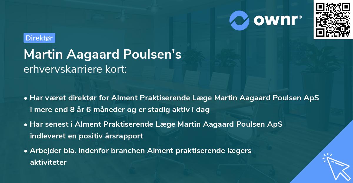 Martin Aagaard Poulsen's erhvervskarriere kort